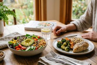 Create a blog image for this title. image must look natural, and don't write the text, etc on the image. Best Diet for Insulin Resistance: What Actually Helps